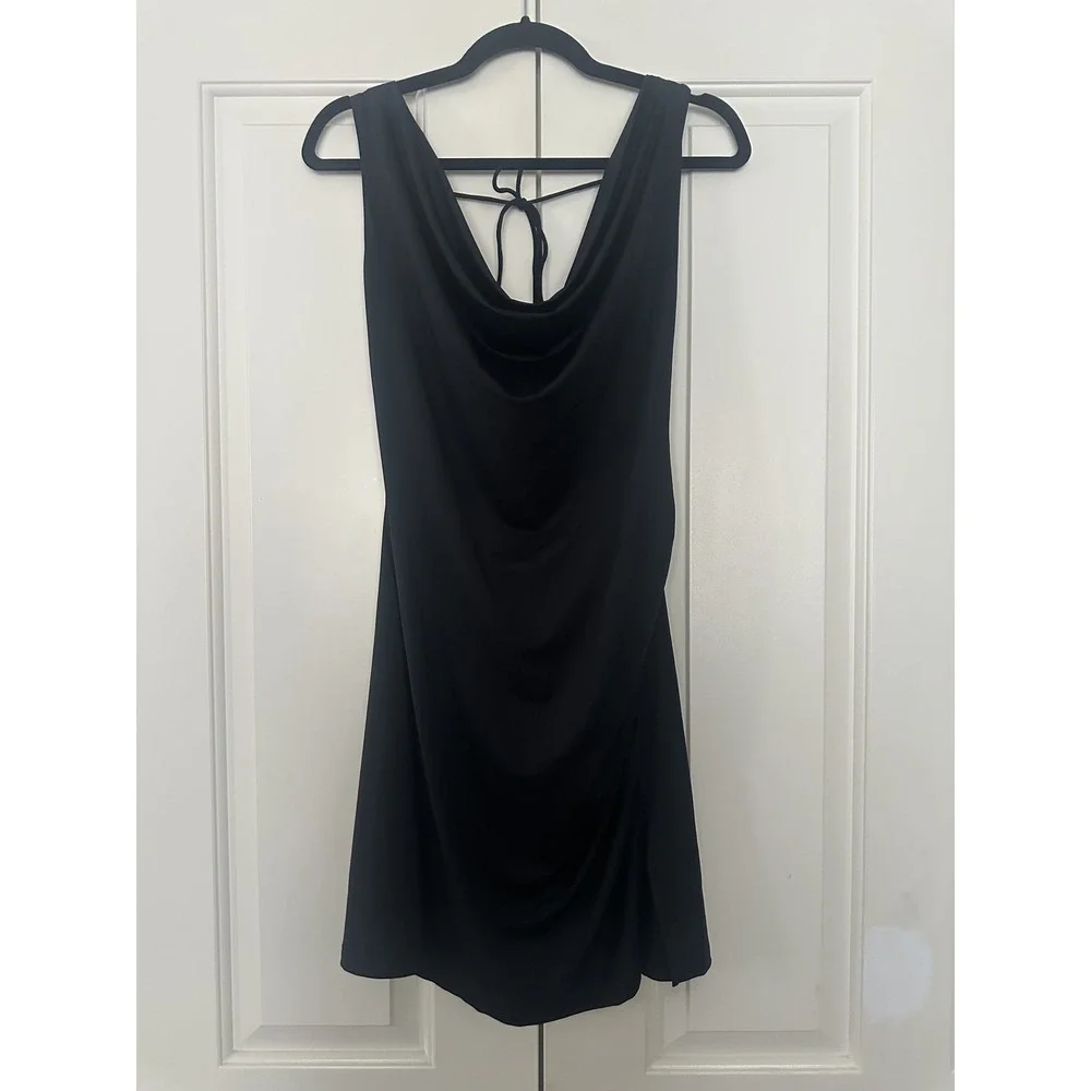 Princess Polly Dress Womens US 10 Black Cowl Neck‎ Open Back Mini Party Clubwear
